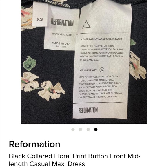 Reformation button front midi dress xs - Picture 4 of 9